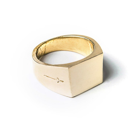 Rectangle Signet Ring // Gold (Size 7)