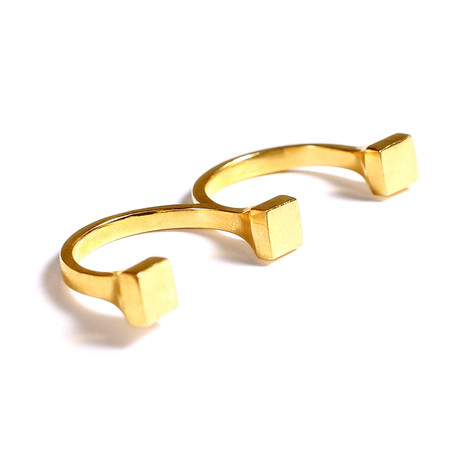 Two Finger Adjustable Ring // Gold (Small)