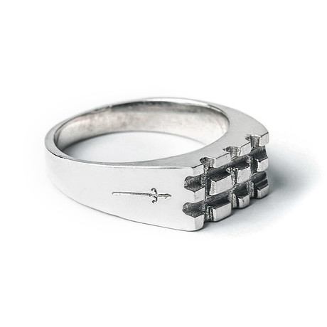 Geometric Stamp Ring // Silver (Size 7)