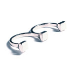 Two Finger Adjustable Ring // White Brass (Small)