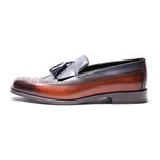 Medallion Toe Tassel Loafer // Navy + Tobacco (Euro: 47)