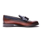 Medallion Toe Tassel Loafer // Navy + Tobacco (Euro: 47)