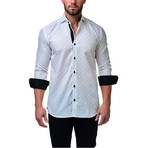 Wall Street Square Dress Shirt // Black + White (S)