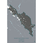 Banff National Park Map (20"W x 30"H x 1.5"D)