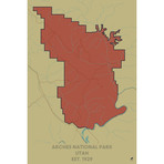 Arches National Park Map (20"W x 30"H x 1.5"D)