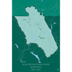 Glacier National Park Map (20"W x 30"H x 1.5"D)