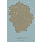 Yosemite National Park Map (20"W x 30"H x 1.5"D)