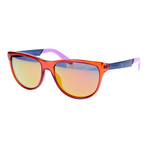 Clear Flat Top Rounded // Orange + Navy + Violet