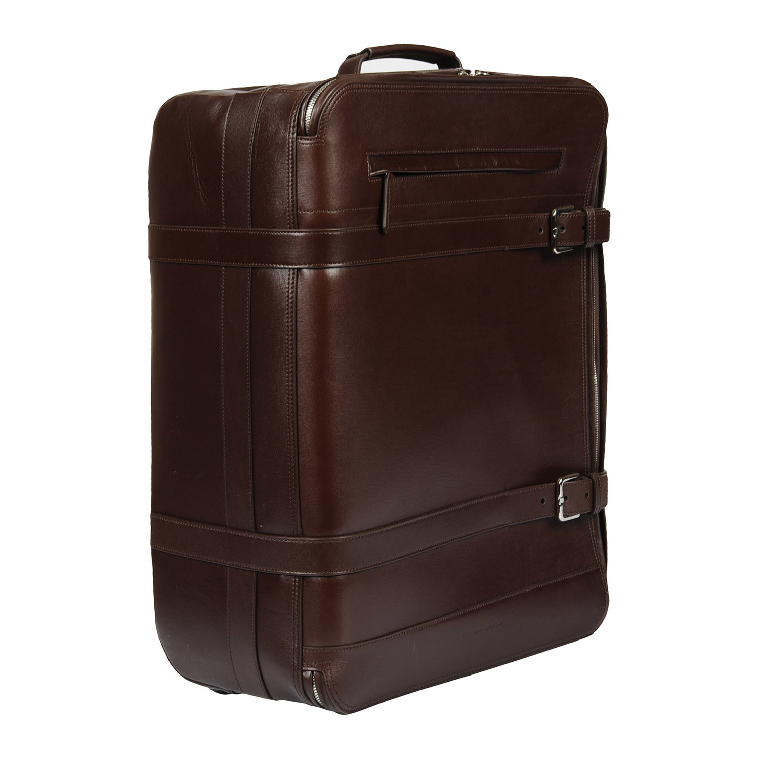 Leather Rolling Luggage Trolley // Brown - Brunello Cucinelli - Touch ...