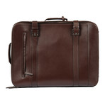 Leather Rolling Luggage Trolley // Brown