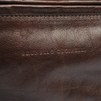 Leather Flap Top Duffel Bag // Brown