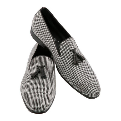 Sherlock Houndstooth Loafer // White + Black + Grey (US: 8)