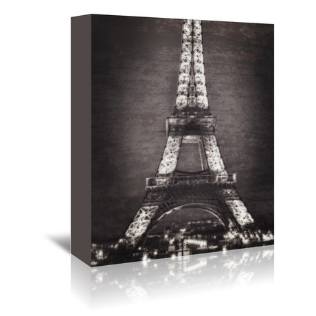 Eiffel Lights // Black + White (16"W x 20"H x 1.5"D)