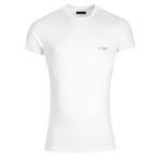 Left Chest Eagle Logo Crew Neck Fitted Tee // White (L)