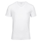 Left Chest Eagle Logo V-Neck Tee // White (S)