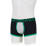 Eagle Logo Flyless Boxer Brief // Black + Green + Grey (S)