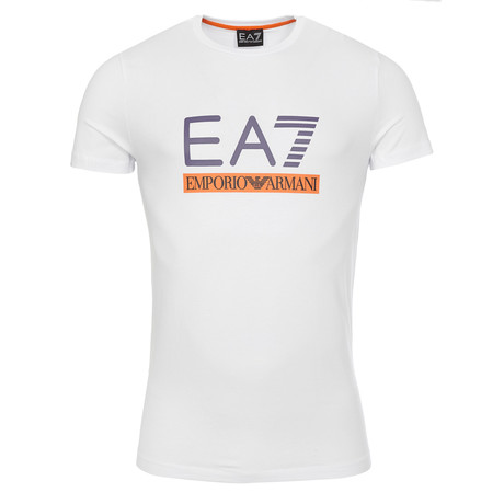 EA7 Logo Crew Neck Tee // White (S)