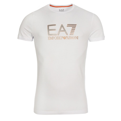 EA7 Metallic Logo Crew Neck Tee // White (S)