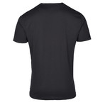 Left Chest Eagle Logo Ribbed Crew Neck Tee // Black (S)