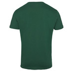 Left Chest Eagle Logo Ribbed Crew Neck Tee // Dark Green (L)