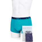 Eagle Logo Flyless Boxer Brief // Turquoise + Navy (L)