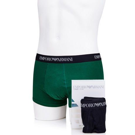 Eagle Logo Flyless Boxer Brief // Green + Black (S)