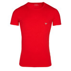 Left Chest Eagle Logo Crew Neck Fitted Tee // Red (S)