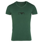 Center Eagle Logo V-Neck Tee // Green (XL)