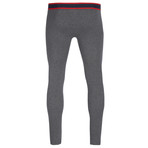 Contrast Logo Band Flyless Legging // Heather Grey (S)