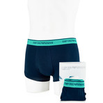 Contrast Band Flyless Boxer Brief // Dark Blue + Turquoise // 2 Pack (S)