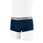 Contrast Satin Band Flyless Boxer Brief // Dark Blue (S)