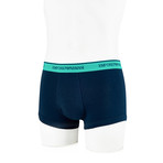 Contrast Band Flyless Boxer Brief // Dark Blue + Turquoise // 2 Pack (S)