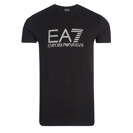 EA7 Hatched Logo Crew Neck Tee // Black (S)