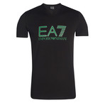 EA7 Dash Logo V-Neck Tee // Black (M)