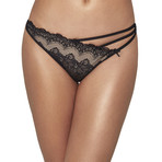 Beatrice Thong // Black + Beige (X-Small)