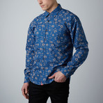 Long-Sleeve Woven Shirt // Blue (L)