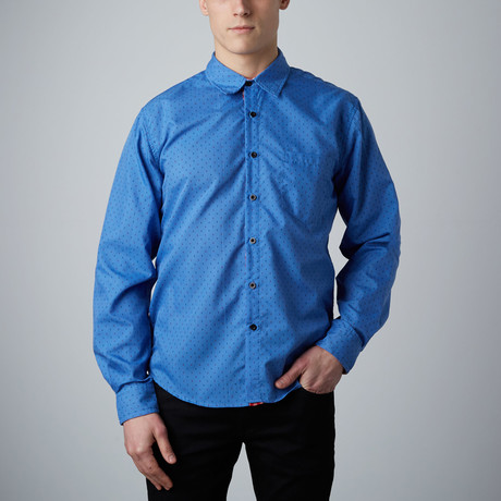 Long-Sleeve Woven Shirt // Blue (S)