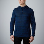 Long-Sleeve Hooded Henley // Navy (M)