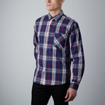 Long-Sleeve Plaid Shirt // Blue + Red (XL)