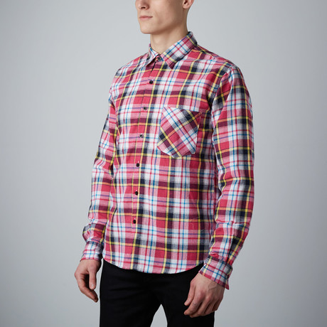 Long-Sleeve Plaid Shirt // Red + Black (S)