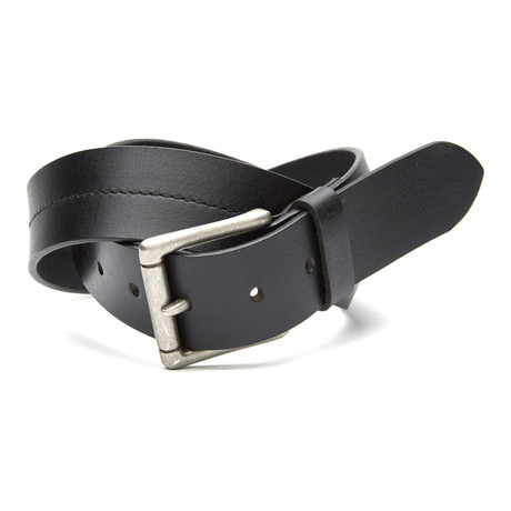 Faux Roller Buckle Casual Belt // Black (32)