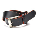 Contrast Color Edge Casual Belt // Black + Orange (32)