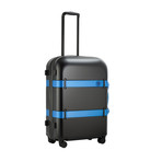 Vis-à-Vis Matte Trunk Check-In Luggage // 26.8"H (Black + Blue)