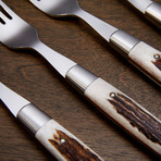 Arbolito Stag Steak Knife + Fork // Set of 12