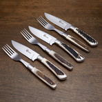 Arbolito Stag Steak Knife + Fork // Set of 12