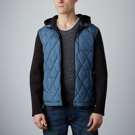 Detachable Contrast Sleeve Jacket // Light Blue (S)