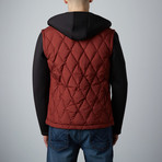 Detachable Contrast Sleeve Jacket // Wine Red (S)