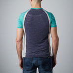 Burnout Color Block T-Shirt // Indigo (XL)