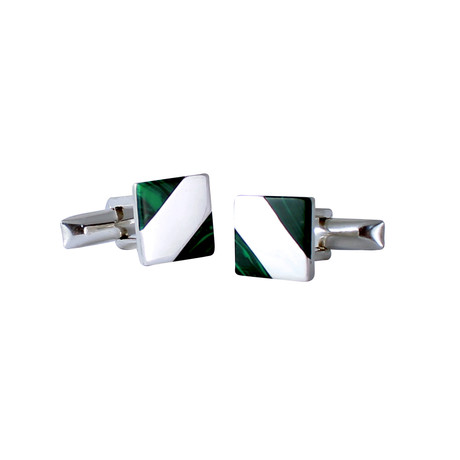 Cufflinks With Green Turquoise
