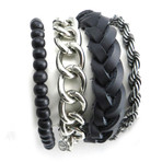 Bead + Chain Bracelets // Set of 4